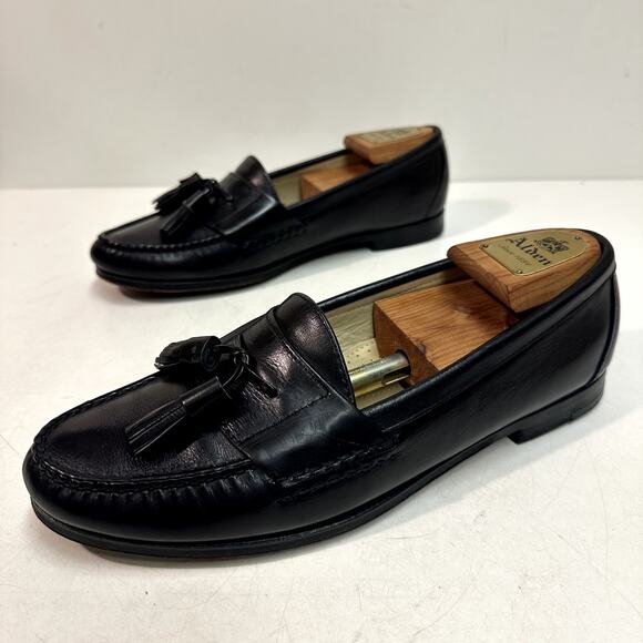 EUC Rancourt & Co x Cole Haan Tassel Loafer Moc Black Calf Made in Maine USA 9.5 - Picture 5 of 11